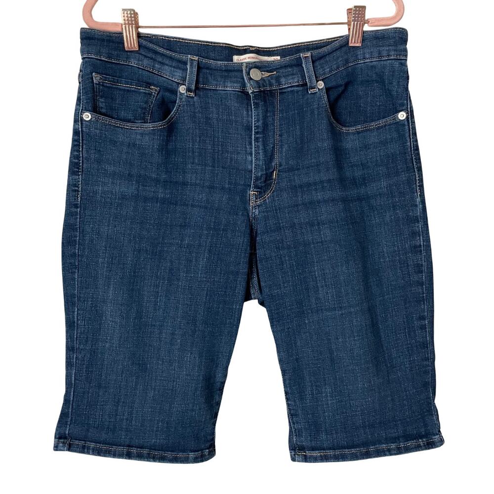 Levis‎ Shorts Womens Size 30 Blue Wash Classic Bermuda Denim Jean Y2K Classic